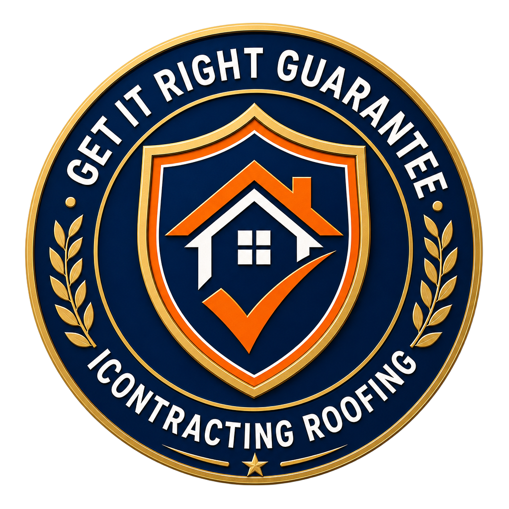 iContracting Roofing Get It Right Guarantee seal
